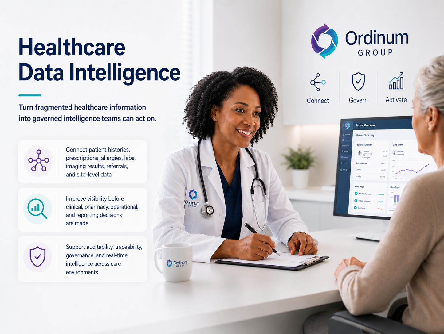 Healthcare data harmonization and governance dashboard